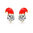 1 Paar Ohrstecker in Form einer Nikolaus - Weihnachtsmann Mütze mit Zirkonia Kristall