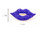 Brosche " Kuss - Lippen" mit glitzernden Kristallen-Blau