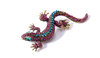 Gecko Brosche mit farbigen Kristallen - Pink | Türkis