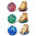 3er Set aus Runden Ohr-Clips mit Zirkonia Kristallen - Rot | Grün | Blau