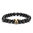 Stylisches, Schwarzes Vulkanstein Armband" Bully" mit Französischer Bulldogge Kopf -Symbol